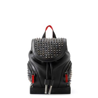 Christian Louboutin Black Red Color Leather Backpack (Pre-Owned)