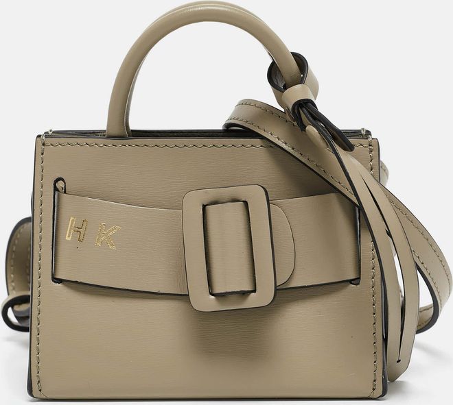 Khaki Green Leather Micro Bobby Charm Bag