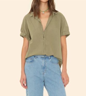 Xirena Channing Cotton Shirt In Dark Seagrass