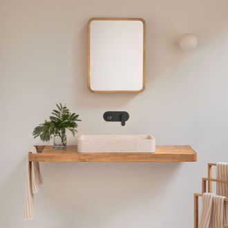 Sklum Conjunto De Mueble De Ba&ntilde;o 130x45 Cm Suspendido En Madera De Teca Neill Sklum