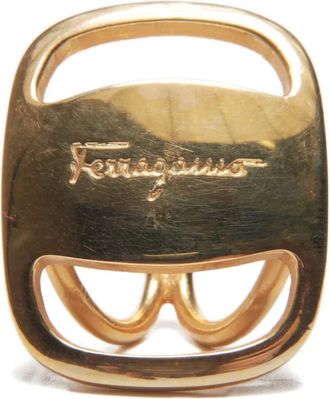 Ferragamo Anello con logo anni 2000 - Oro
