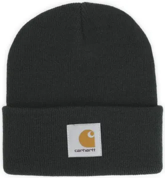 Carhartt Work in Progress Black Short Watch Logo Beanie Cap