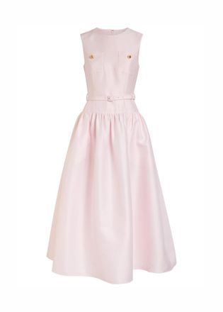 Self Portrait Belted Taffeta Midi Dress - Pink - 10 (UK10 / S)