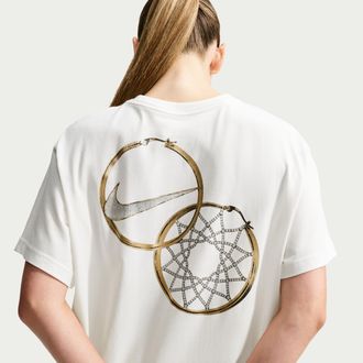 Nike Womens Classic Basketball T-Shirt in White | IO0951-133