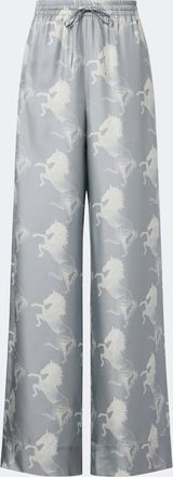 Stella McCartney Printed silk satin wide-leg pants