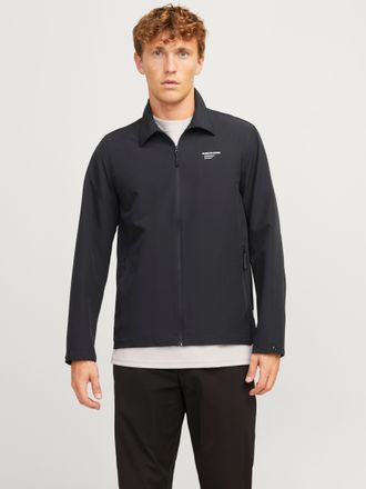 Jack & Jones Langarmhemd JACK & JONES JCOAERO SHIRT JACKET LS NOOS, Herren, Gr. XS, N-Gr, schwarz, Web, Obermaterial: 92% Polyester, 8% Elasthan, unifarben, relaxe