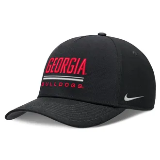 Nike Georgia Sideline Practice Rise Nike Mens Dri-FIT College Adjustable Hat in Black | NC0600AGBN-RKB