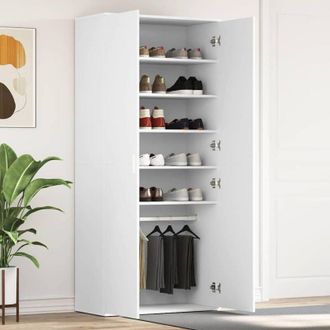 vidaXL Vidaxl - Armario Para Zapatos Con Puerta Blanco 80 X 39 X 180 Cm