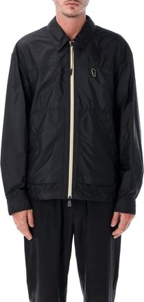 Moncler Black Solid Shirt Collar Jacket