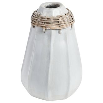 Beliani Beliani - Jarr&oacute;n De Terracota Blanco Beige 30 Cm Natural Flores Artificiales Kampar