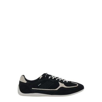 Alohas Alohas, Schoenen, Heren, Zwart, 42 EU, Su&egrave;de, Zwarte su&egrave;de sneakers met rubberen zool en leren details, uniseks