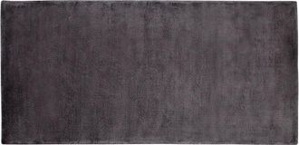Beliani Beliani - Alfombra De Viscosa Gris Oscuro 80 X 150 Cm Pelo Corto Sala De Estar Gesi Ii