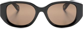 Chloé Black Marcie Oval-Frame Sunglasses - Womens - Acetate