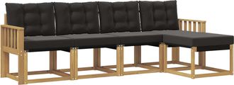 vidaXL Conjunto De Sof&aacute;s De Exterior 5 Uds. Blanco Y Negro Vidaxl