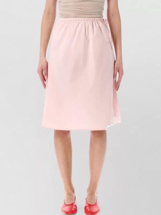 SOEUR embroidered cotton midi a-line skirt