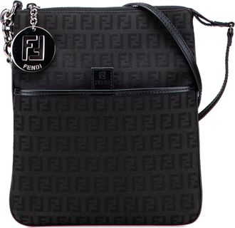 Fendi Pre-owned Womens Zucca Print Crossbody Bag - Black Textile - One Size
