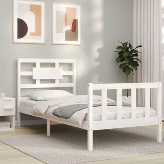 vidaXL Estructura De Cama Sin Colch&oacute;n Madera De Pino Blanca 90x200 Cm Vidaxl