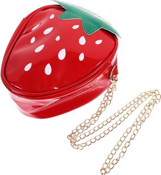 UPKOCH Funny Strawberry PU Crossbody Bag for Women and Creative Fruit Shape Single Shoulder Chain Bag Polyester and Easy-clean Surface Fashionable and Versat