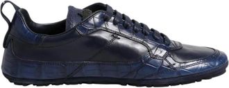 Dolce & Gabbana Luxe Krokodillenleren Sneakers - Heren - Sneakers - Blauw - 40 EU - Leer - Schoenen