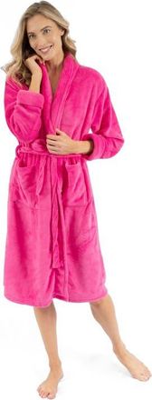 Leveret Womens Micro Fleece Robe in Magenta Pink at Nordstrom, Size X-Large