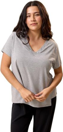 Kindred Bravely Classic Modal V-Neck Nursing T-Shirt in Grey Heather at Nordstrom, Size X-Large