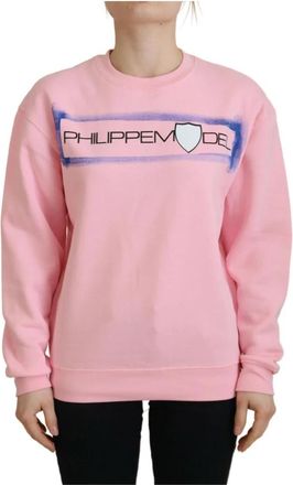 Philippe Model Elegante Roze Sweater met Lange Mouwen - Dames - Sweatshirts - Roze - XS - Katoen - Hoodies & sweatvesten