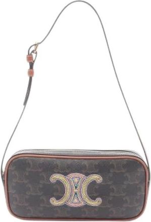 Celine Pre-owned Shoulder Bags, female, Brown, Size: ONE SIZE Pre-owned Vintage Canvas Shoulder Bag