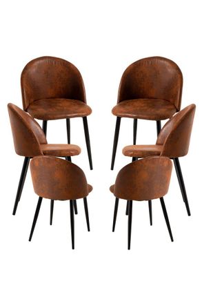 Regalos Miguel Regalos Miguel - Packs Sillas Comedor - Pack 6 Sillas Black Vint Polipiel