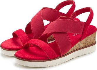 Lascana Sommerschuh offene Schuhspitze, elastische Riemen, Textil-Obermaterial