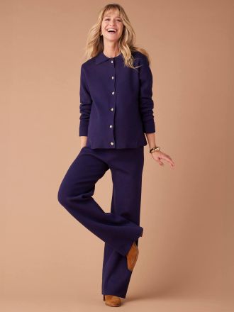 Envie de Fraise Umstands-Set: Cardigan & weite Hose ENVIE DE FRAISE Oeko-Tex marine