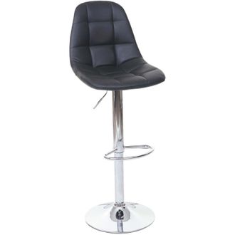 Hhg Sgabello regolabile con poggiapiedi HHG 296 acciaio cromato ecopelle nero