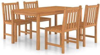 vidaXL Conjunto De Comedor De Jard&iacute;n De 5 Piezas, 150 X 90 Cm, Madera Maciza De Teca Vidaxl