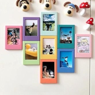 OEM Juego De 9 Marcos De Fotos Magn&eacute;ticos Oblongos De Estilo Bohemio: Mini Imanes Para Fotos, La Cocina Y La Oficina (7,6 Cm)