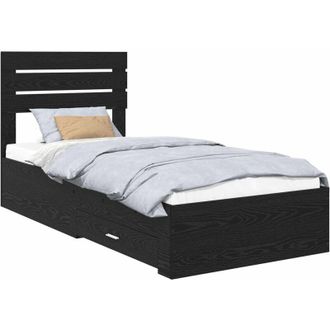 vidaXL Estructura De Cama Con Caj&oacute;n Con Cabecera Madera Contrachapada Vidaxl