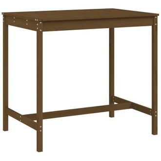 vidaXL Mesa De Jard&iacute;n Madera Maciza Pino Marr&oacute;n Miel 121x82,5x110 Cm Vidaxl
