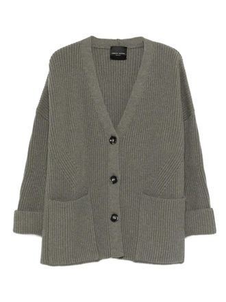Roberto Collina buttoned ribbed-knit cardigan - women - Merino - M - Grey