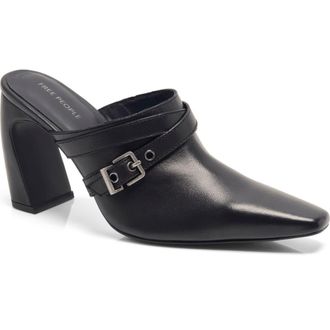 Free People Date Night Mule in Black Leather at Nordstrom, Size 6