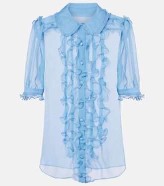 Dolce & Gabbana Ruffled semi-sheer silk blouse