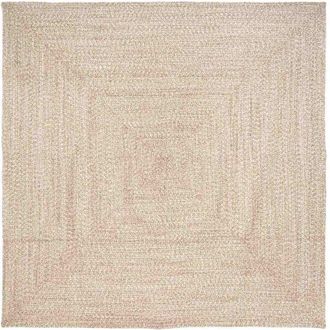 vidaXL Rug Natural and white 240 x 240 cm Jute vidaXL
