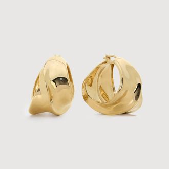 Monica Vinader Gold Nomade Bold Medium Hoops