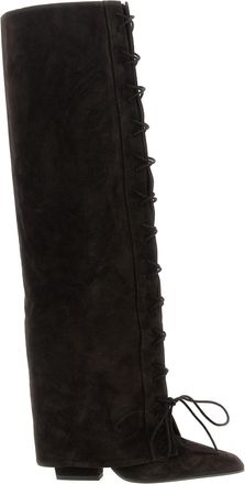 PARIS TEXAS Womens Jane Fold Over Lace Up Boots