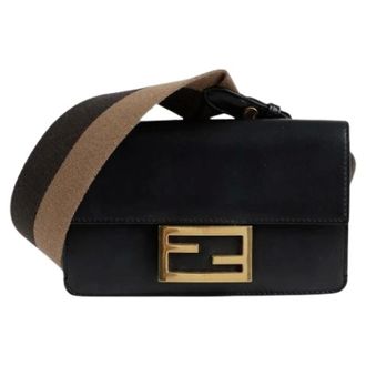 Fendi Pre-owned Cross Body Bags, female, Black, Size: ONE SIZE Pre-owned Mini Baguette Shoulder Bag