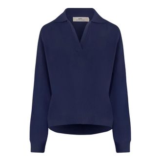 arch4 Cashmere Knitwear, female, Blue, XS, V-neck Knitwear