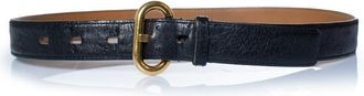 Delvaux Pre-owned Womens ostrich black leather waist belt - One Size