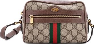 Gucci Ophidia Shoulder Bag GG Coated Canvas Mini crossbody bag - Bruin