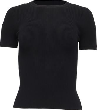 Alexander Wang Cutout Knitted Top in Black Viscose