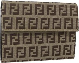 Fendi Pre-owned Wallets, female, Beige, Size: ONE SIZE Pre-owned Canvas Wallet
