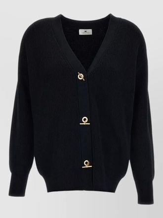Elisabetta Franchi v neck cardigan long sleeves ribbed