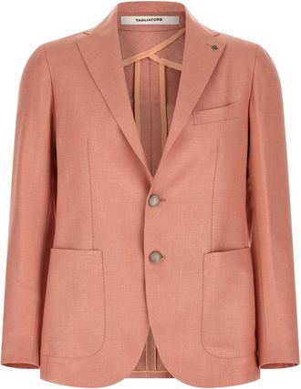 Tagliatore Pink Notched Lapel Blazer