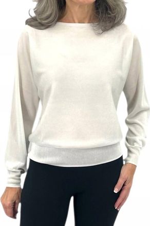 Kinross Cashmere Shimmer Off Shoulder Pullover Top In Oyster